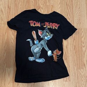 Tom and Jerry Black Kids Graphic Tee